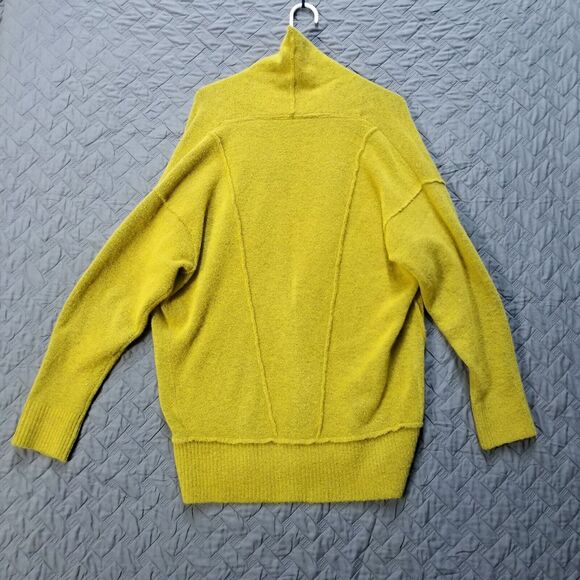 Free People Schoolboy  Cardigan Yellow V-Neck Sz XS Button Up Sweater Oversized - Picture 4 of 11